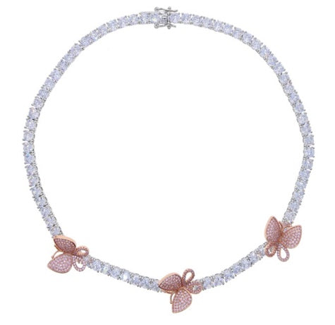 BUTTERFLY ICED OUT BLING NECKLACE