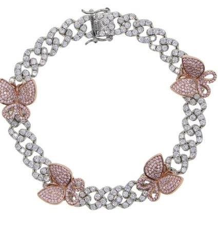 BLING CUBAN BUTTERFLY BRACELET