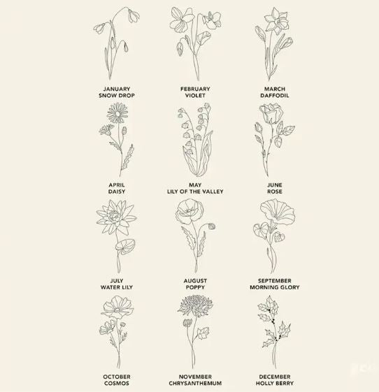 FLOWER BIRTHSTONE NECKLACE