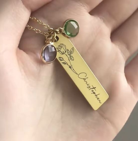 FLOWER BIRTHSTONE NECKLACE