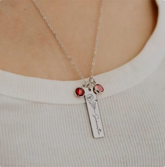 FLOWER BIRTHSTONE NECKLACE