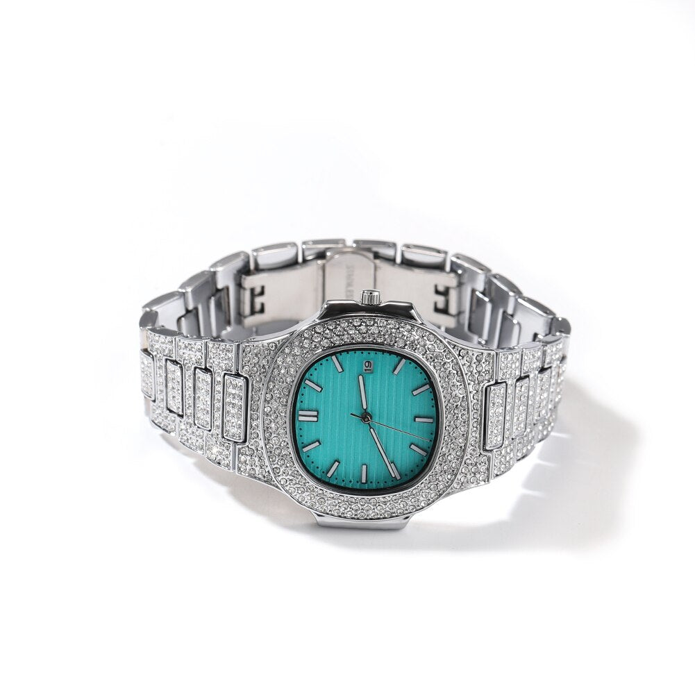 BLUE DIAMOND BLING WATCH