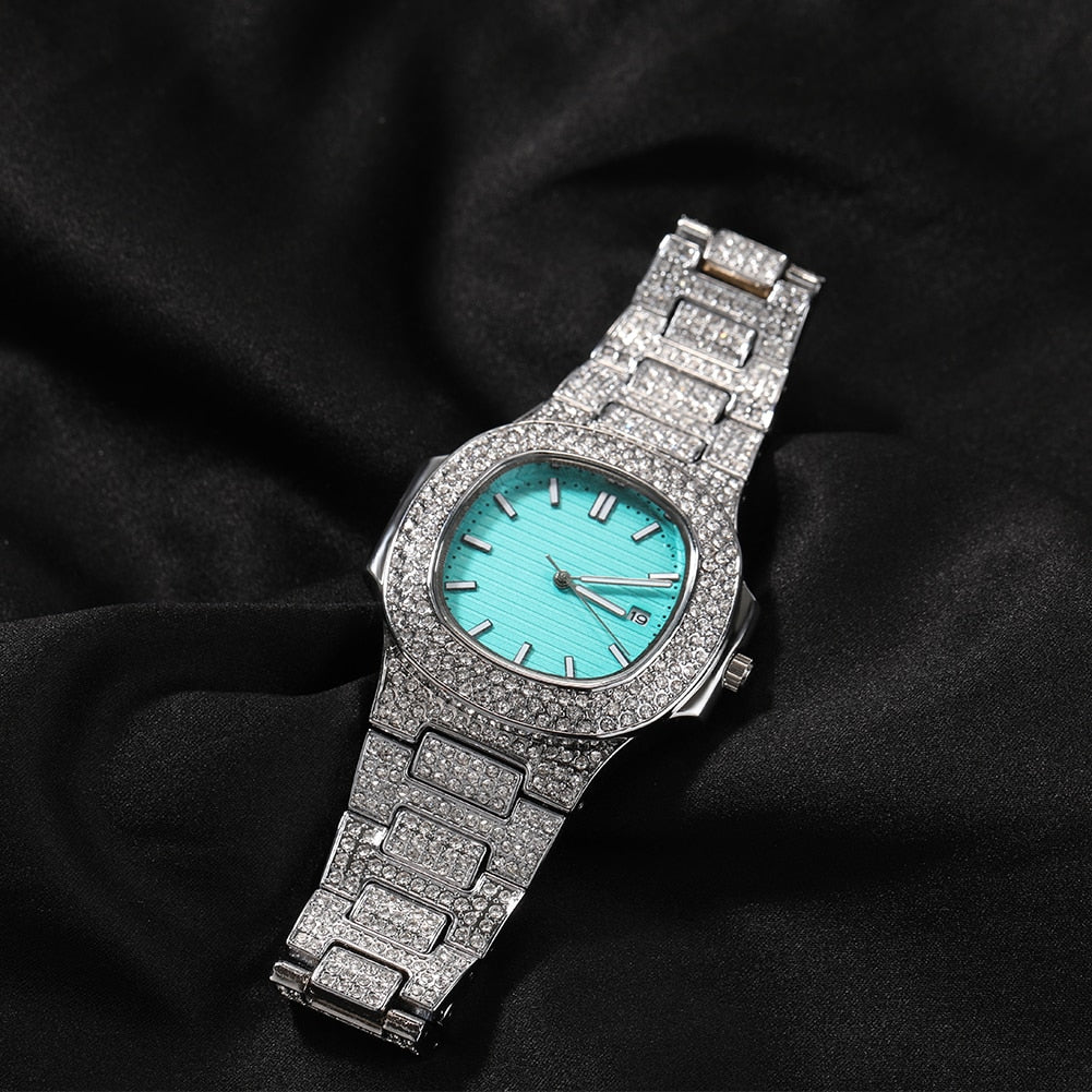 BLUE DIAMOND BLING WATCH