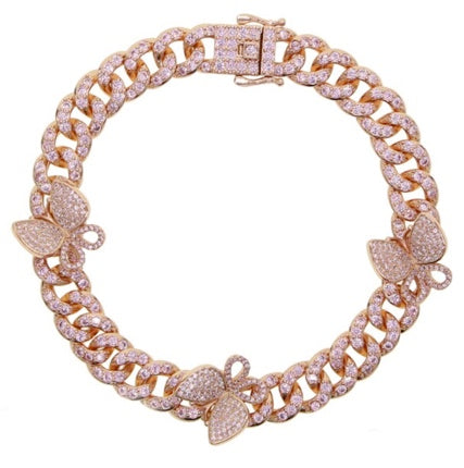 BLING CUBAN BUTTERFLY BRACELET