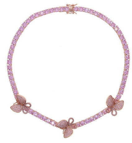 BUTTERFLY ICED OUT BLING NECKLACE