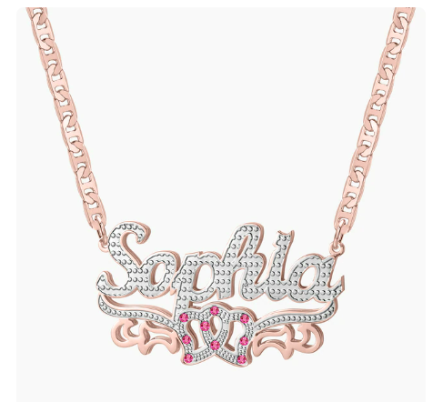PERSONALIZED NAMEPLATE NAME NECKLACE CUSTOM 3D