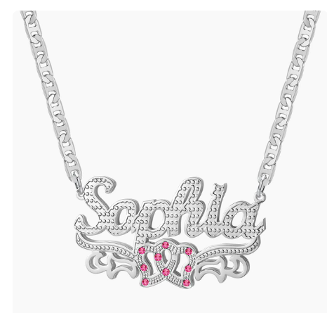PERSONALIZED NAMEPLATE NAME NECKLACE CUSTOM 3D