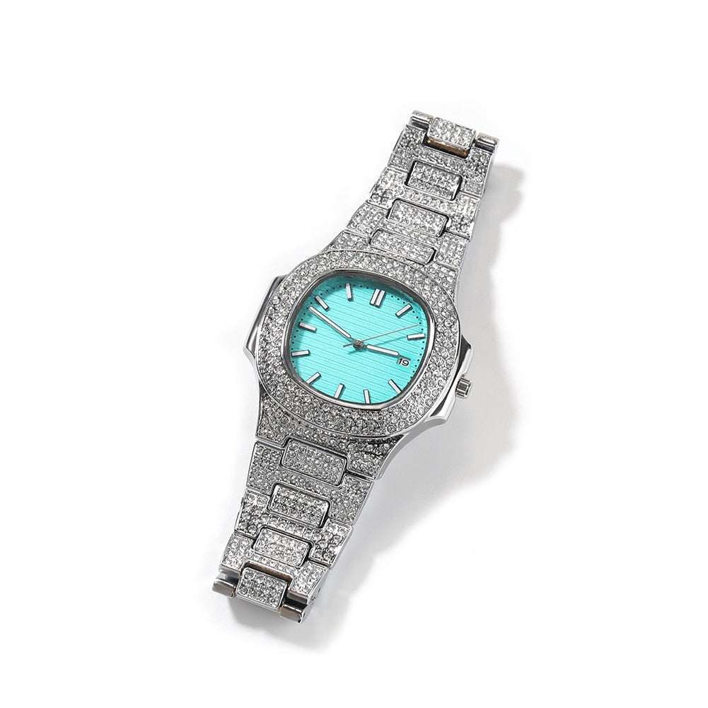 BLUE DIAMOND BLING WATCH