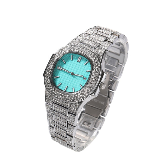 BLUE DIAMOND BLING WATCH